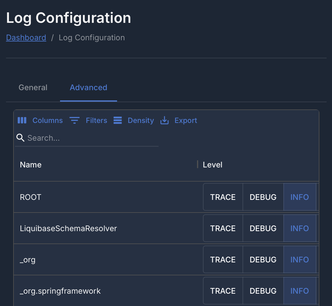 Advanced Log Configuration