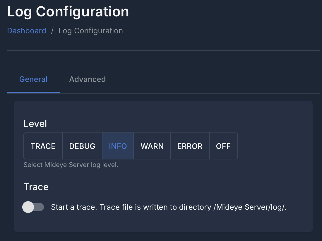 General Log Configuration