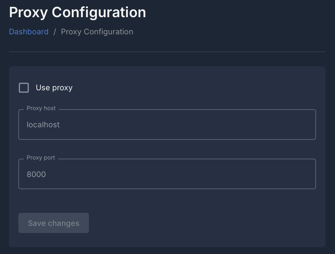 Proxy Configuration