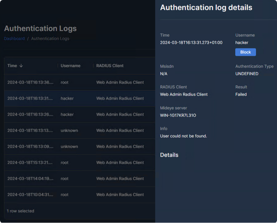 Add BLOCK Rules via Authentication Logs